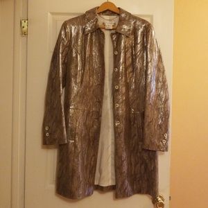 St John Gold Pewter Leather Jacket size 8